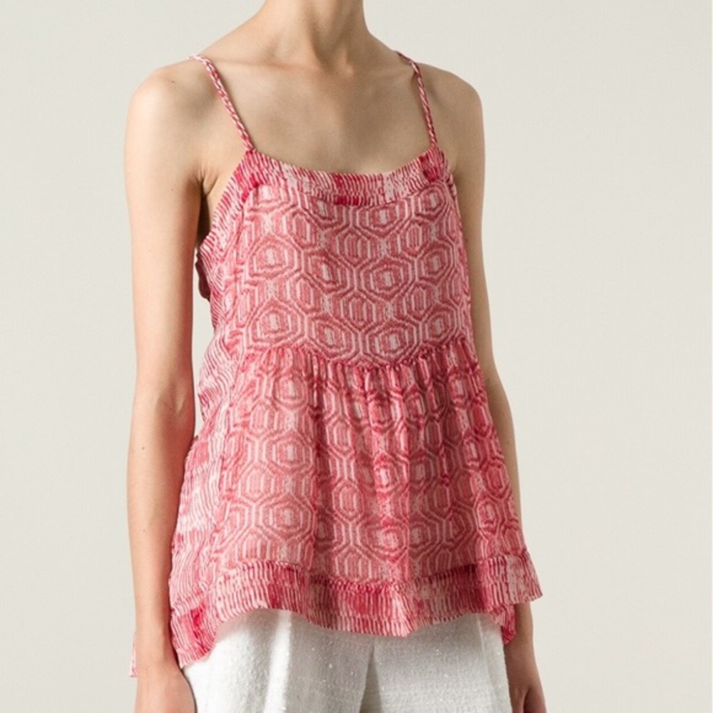 Isabel Marant Zethen Red Cross Back Tank Top